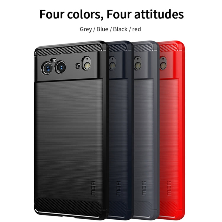 For Google Pixel 6 MOFI Gentleness Series Brushed Texture Carbon Fiber Soft TPU Case(Black)