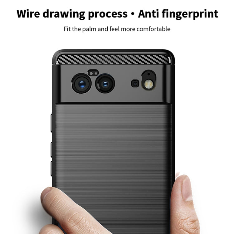 For Google Pixel 6 MOFI Gentleness Series Brushed Texture Carbon Fiber Soft TPU Case(Black)