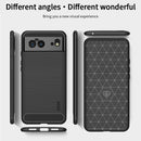 For Google Pixel 6 MOFI Gentleness Series Brushed Texture Carbon Fiber Soft TPU Case(Black)