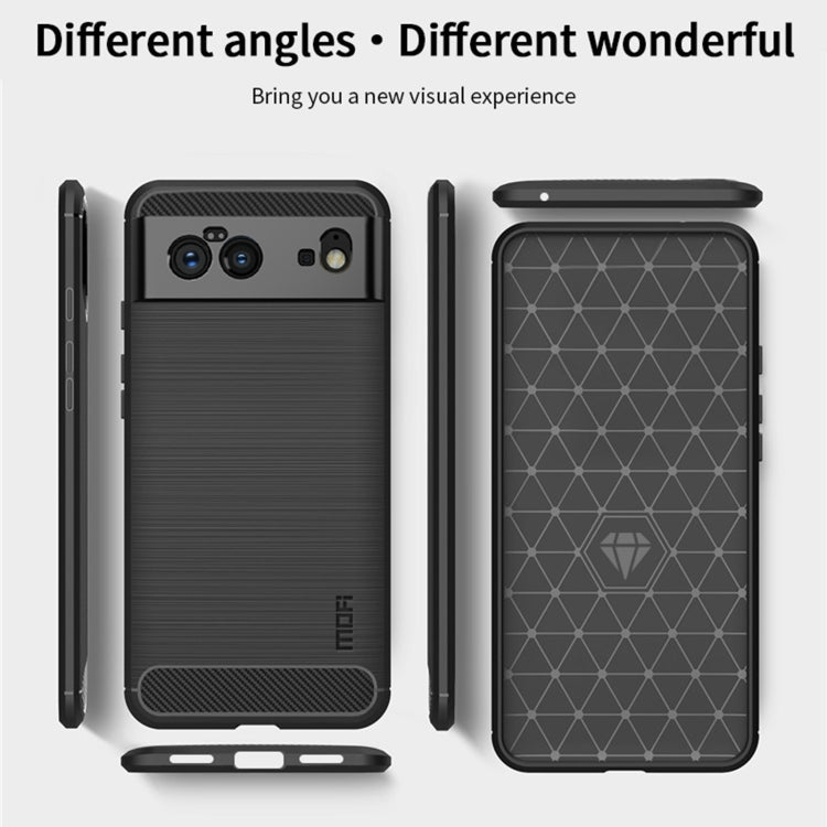 For Google Pixel 6 MOFI Gentleness Series Brushed Texture Carbon Fiber Soft TPU Case(Black)
