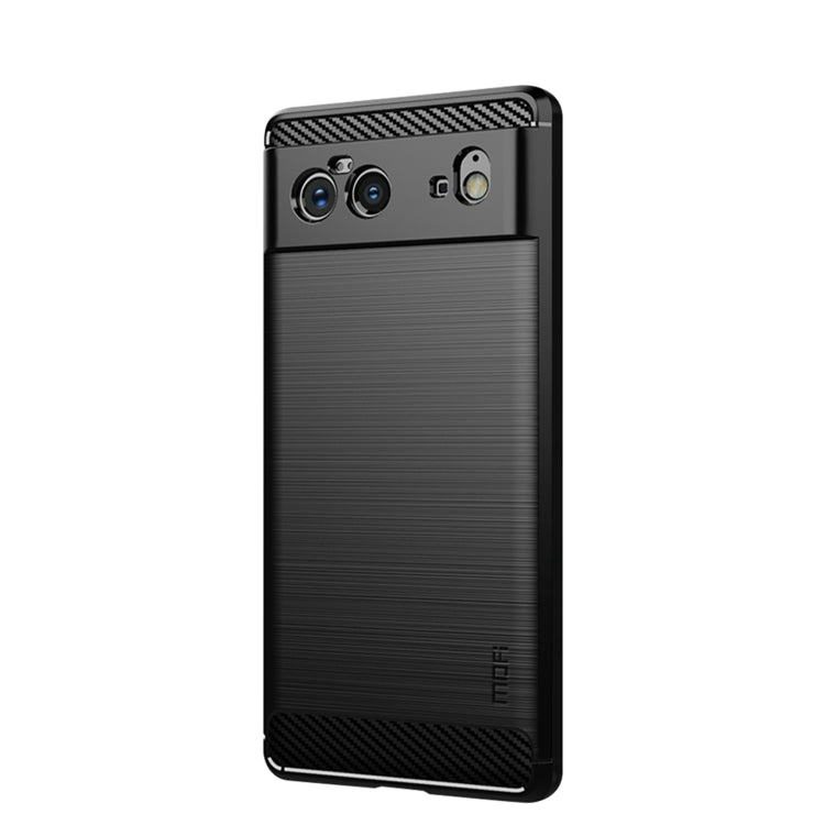 For Google Pixel 6 MOFI Gentleness Series Brushed Texture Carbon Fiber Soft TPU Case(Black)