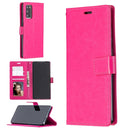 For Samsung Galaxy S21 FE Crazy Horse Texture Horizontal Flip Leather Case with Holder & Card Slots & Wallet & Photo Frame(Pink)