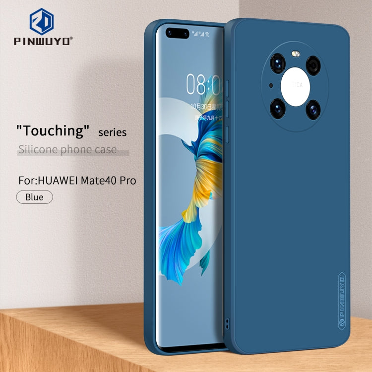 For Huawei Mate 40 Pro PINWUYO Sense Series Liquid Silicone TPU Mobile Phone Case(Blue)