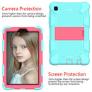 For Samsung Galaxy Tab A7 Lite T220 / T225 Two-Color Robot Shockproof Silicone + PC Protective Case with Holder(Teal+Hot Pink)