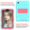 For Samsung Galaxy Tab A7 Lite T220 / T225 Two-Color Robot Shockproof Silicone + PC Protective Case with Holder(Teal+Hot Pink)