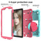 For Samsung Galaxy Tab A7 Lite T220 / T225 Two-Color Robot Shockproof Silicone + PC Protective Case with Holder(Teal+Hot Pink)