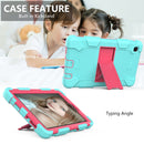 For Samsung Galaxy Tab A7 Lite T220 / T225 Two-Color Robot Shockproof Silicone + PC Protective Case with Holder(Teal+Hot Pink)