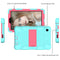 For Samsung Galaxy Tab A7 Lite T220 / T225 Two-Color Robot Shockproof Silicone + PC Protective Case with Holder(Teal+Hot Pink)
