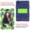 For Samsung Galaxy Tab A7 Lite T220 / T225 Two-Color Robot Shockproof Silicone + PC Protective Case with Holder(Navy Blue+Green)