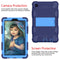For Samsung Galaxy Tab A7 Lite T220 / T225 Two-Color Robot Shockproof Silicone + PC Protective Case with Holder(Navy Blue+Blue)