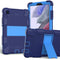 For Samsung Galaxy Tab A7 Lite T220 / T225 Two-Color Robot Shockproof Silicone + PC Protective Case with Holder(Navy Blue+Blue)