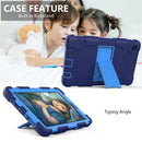 For Samsung Galaxy Tab A7 Lite T220 / T225 Two-Color Robot Shockproof Silicone + PC Protective Case with Holder(Navy Blue+Blue)