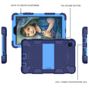 For Samsung Galaxy Tab A7 Lite T220 / T225 Two-Color Robot Shockproof Silicone + PC Protective Case with Holder(Navy Blue+Blue)