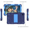 For Samsung Galaxy Tab A7 Lite T220 / T225 Two-Color Robot Shockproof Silicone + PC Protective Case with Holder(Navy Blue+Blue)