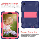 For Samsung Galaxy Tab A7 Lite T220 / T225 Two-Color Robot Shockproof Silicone + PC Protective Case with Holder(Navy Blue+Hot Pink)