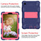 For Samsung Galaxy Tab A7 Lite T220 / T225 Two-Color Robot Shockproof Silicone + PC Protective Case with Holder(Navy Blue+Hot Pink)
