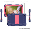 For Samsung Galaxy Tab A7 Lite T220 / T225 Two-Color Robot Shockproof Silicone + PC Protective Case with Holder(Navy Blue+Hot Pink)