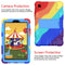 For Samsung Galaxy Tab A7 Lite T220 / T225 Two-Color Robot Shockproof Silicone + PC Protective Case with Holder(Rainbow+Blue)