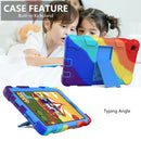 For Samsung Galaxy Tab A7 Lite T220 / T225 Two-Color Robot Shockproof Silicone + PC Protective Case with Holder(Rainbow+Blue)