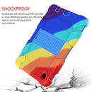 For Samsung Galaxy Tab A7 Lite T220 / T225 Two-Color Robot Shockproof Silicone + PC Protective Case with Holder(Rainbow+Blue)