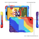 For Samsung Galaxy Tab A7 Lite T220 / T225 Two-Color Robot Shockproof Silicone + PC Protective Case with Holder(Rainbow+Blue)