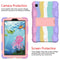 For Samsung Galaxy Tab A7 Lite T220 / T225 Two-Color Robot Shockproof Silicone + PC Protective Case with Holder(Rainbow+Rose Gold)