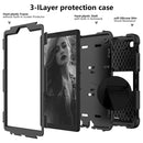 For Samsung Galaxy Tab A7 Lite T220 / T225 Two-Color Robot Shockproof Silicone + PC Protective Case with Holder(Black)