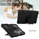 For Samsung Galaxy Tab A7 Lite T220 / T225 Two-Color Robot Shockproof Silicone + PC Protective Case with Holder(Black)