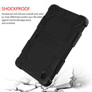 For Samsung Galaxy Tab A7 Lite T220 / T225 Two-Color Robot Shockproof Silicone + PC Protective Case with Holder(Black)