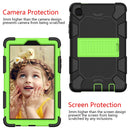 For Samsung Galaxy Tab A7 Lite T220 / T225 Two-Color Robot Shockproof Silicone + PC Protective Case with Holder(Black+Green)