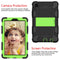 For Samsung Galaxy Tab A7 Lite T220 / T225 Two-Color Robot Shockproof Silicone + PC Protective Case with Holder(Black+Green)