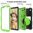 For Samsung Galaxy Tab A7 Lite T220 / T225 Two-Color Robot Shockproof Silicone + PC Protective Case with Holder(Black+Green)