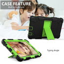 For Samsung Galaxy Tab A7 Lite T220 / T225 Two-Color Robot Shockproof Silicone + PC Protective Case with Holder(Black+Green)