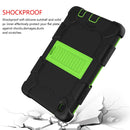 For Samsung Galaxy Tab A7 Lite T220 / T225 Two-Color Robot Shockproof Silicone + PC Protective Case with Holder(Black+Green)