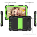 For Samsung Galaxy Tab A7 Lite T220 / T225 Two-Color Robot Shockproof Silicone + PC Protective Case with Holder(Black+Green)