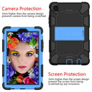For Samsung Galaxy Tab A7 Lite T220 / T225 Two-Color Robot Shockproof Silicone + PC Protective Case with Holder(Black+Blue)