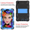 For Samsung Galaxy Tab A7 Lite T220 / T225 Two-Color Robot Shockproof Silicone + PC Protective Case with Holder(Black+Blue)