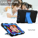 For Samsung Galaxy Tab A7 Lite T220 / T225 Two-Color Robot Shockproof Silicone + PC Protective Case with Holder(Black+Blue)