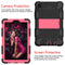 For Samsung Galaxy Tab A7 Lite T220 / T225 Two-Color Robot Shockproof Silicone + PC Protective Case with Holder(Black+Hot Pink)