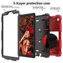 For Samsung Galaxy Tab A7 Lite T220 / T225 Two-Color Robot Shockproof Silicone + PC Protective Case with Holder(Red+Black)