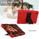 For Samsung Galaxy Tab A7 Lite T220 / T225 Two-Color Robot Shockproof Silicone + PC Protective Case with Holder(Red+Black)