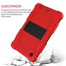 For Samsung Galaxy Tab A7 Lite T220 / T225 Two-Color Robot Shockproof Silicone + PC Protective Case with Holder(Red+Black)