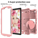 For Samsung Galaxy Tab A7 Lite T220 / T225 Two-Color Robot Shockproof Silicone + PC Protective Case with Holder(Rose Gold)