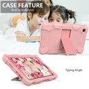 For Samsung Galaxy Tab A7 Lite T220 / T225 Two-Color Robot Shockproof Silicone + PC Protective Case with Holder(Rose Gold)