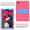 For Samsung Galaxy Tab A7 Lite T220 / T225 Two-Color Robot Shockproof Silicone + PC Protective Case with Holder(Hot Pink+Blue)