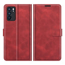 For OPPO Reno6 5G Retro Calf Pattern Buckle Horizontal Flip Leather Case with Holder & Card Slots & Wallet(Red)