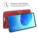 For OPPO Reno6 5G Retro Calf Pattern Buckle Horizontal Flip Leather Case with Holder & Card Slots & Wallet(Red)