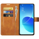 For OPPO Reno6 5G Retro Calf Pattern Buckle Horizontal Flip Leather Case with Holder & Card Slots & Wallet(Yellow)