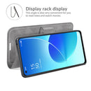 For OPPO Reno6 5G Retro Calf Pattern Buckle Horizontal Flip Leather Case with Holder & Card Slots & Wallet(Grey)