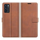 For OPPO Reno6 5G Retro Calf Pattern Buckle Horizontal Flip Leather Case with Holder & Card Slots & Wallet(Light Brown)